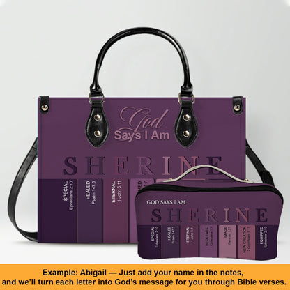 Personalized Leather Handbag – Custom Name Christian Purse by CHRISTIANARTBAG
