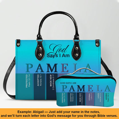Personalized Leather Handbag – Custom Name Christian Purse by CHRISTIANARTBAG