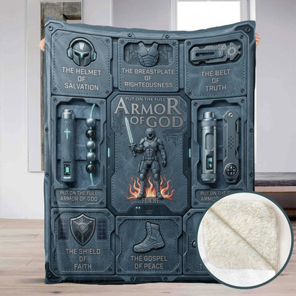 Personalized Armor of God Blanket for Men | Custom Blanket by CHRISTIANARTBAG CAB01060326