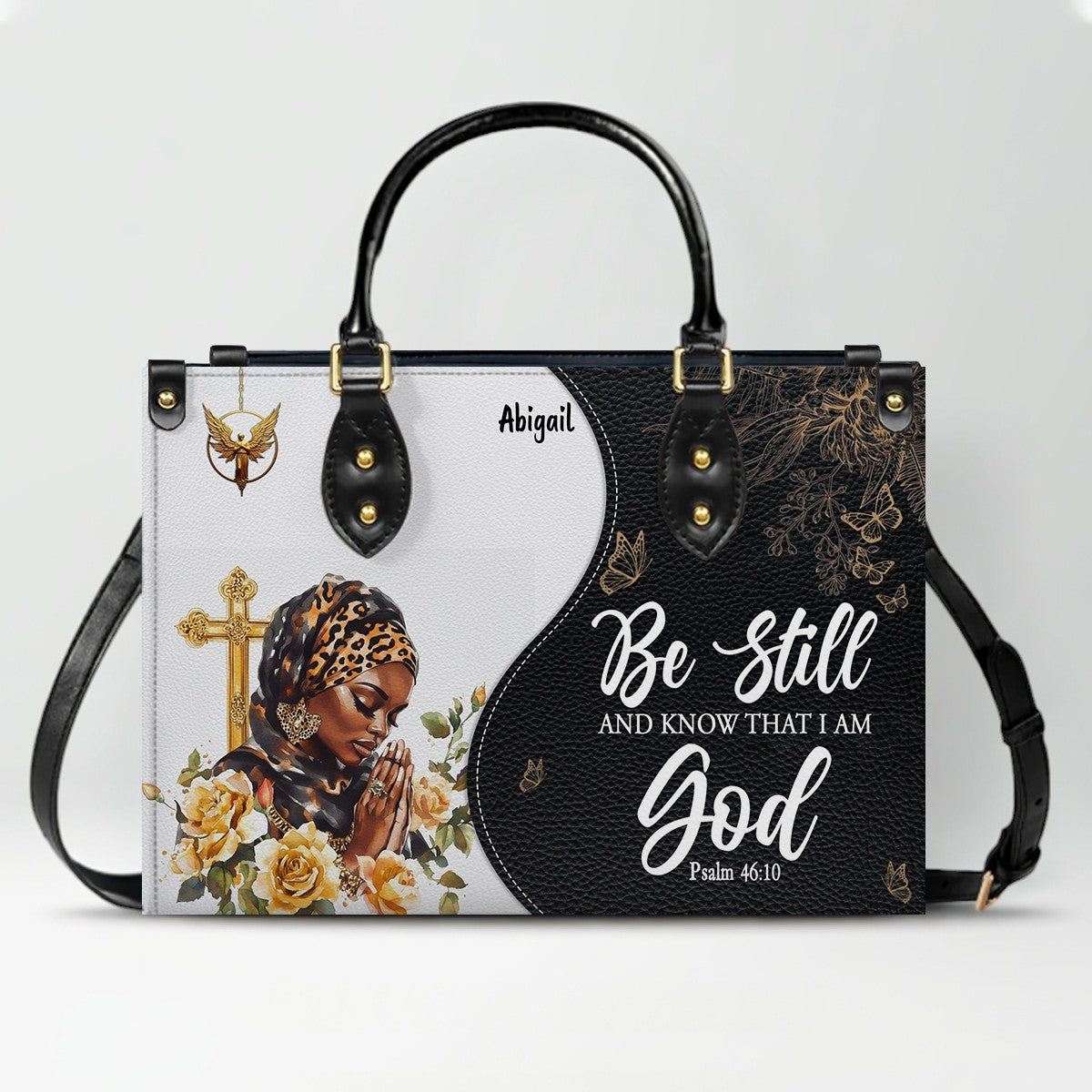 Personalized Leather Handbag with Bible Verse – Custom Christian Purse with Name | CHRISTIANARTBAG Faith Gift for Women