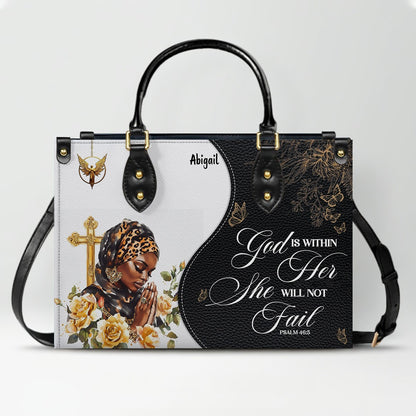 Personalized Leather Handbag with Bible Verse – Custom Christian Purse with Name | CHRISTIANARTBAG Faith Gift for Women