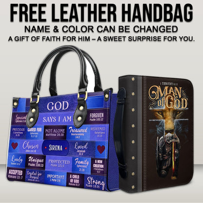 CHRISTIANARTBAG Bible Cover - Uncover the sacred meaning of your name - Buy a Bible Cover, Get a Free Personalized Leather Handbag – Perfect Father's Day Gift