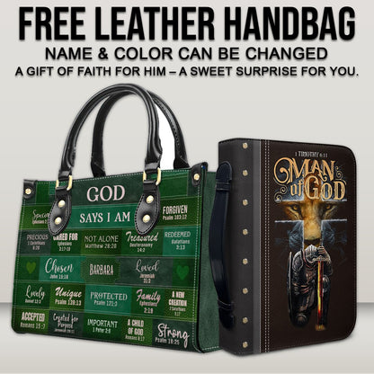 CHRISTIANARTBAG Bible Cover - Uncover the sacred meaning of your name - Buy a Bible Cover, Get a Free Personalized Leather Handbag – Perfect Father's Day Gift