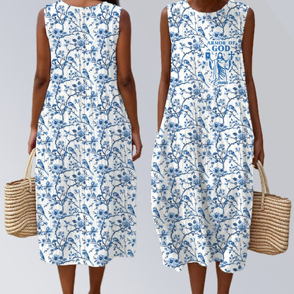 Personalized Christian Floral Summer Dress – Armor of God Women’s Maxi Dress