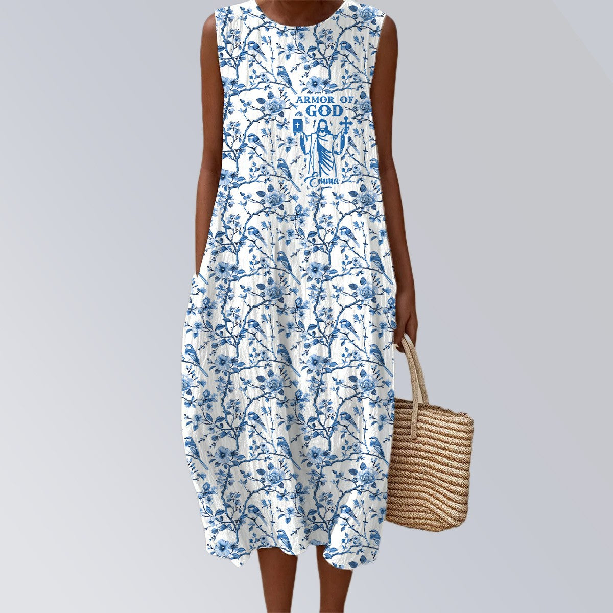 Personalized Christian Floral Summer Dress – Armor of God Women’s Maxi Dress