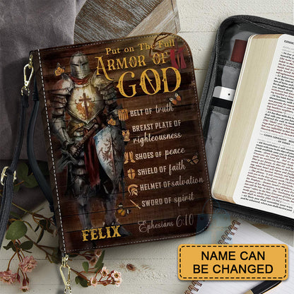 CHRISTIANARTBAG Bible Cover - Put On The Full Armor Of GOD - Personalized "Armor of God" Bible Cover, CABBBCV01200225