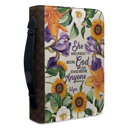 CHRISTIANARTBAG Bible Cover - She Who Kneels Before GOD - Personalized Bible Cover – Custom Name – CHRISTIANARTBAG Gift for Christians CAB02280525