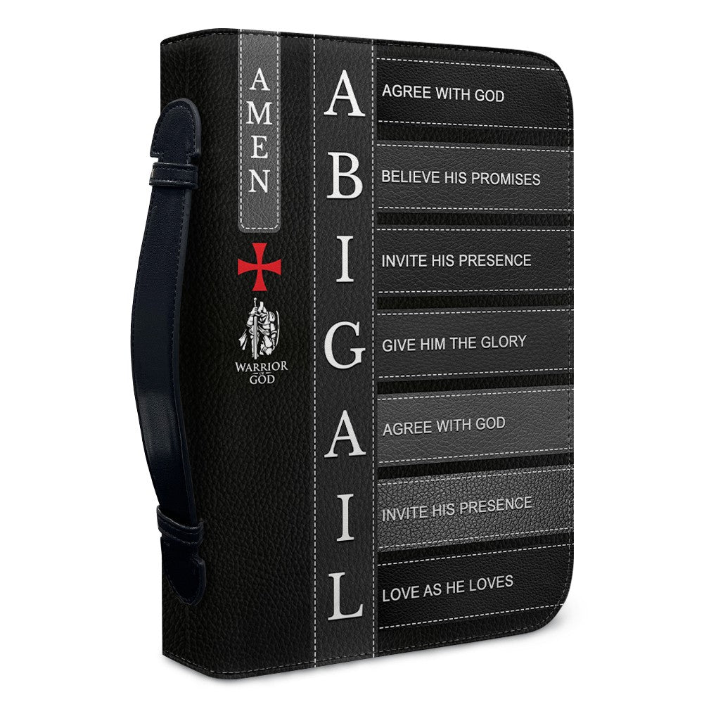 Personalized Bible Cover with Custom Name - Meaningful Faith Message for Each Letter - Premium Christian Gift for Men, Women & Kids