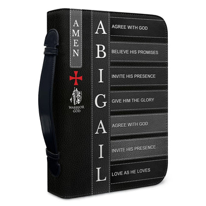 Personalized Bible Cover with Custom Name - Meaningful Faith Message for Each Letter - Premium Christian Gift for Men, Women & Kids