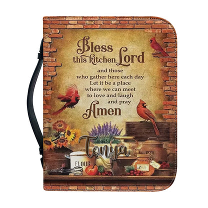 Christianartbag Bible Cover, Bless This Kitchen Lord Bible Cover, Personalized Bible Cover, Bible Cover For Women, Christian Gifts, CAB01161023. - Christian Art Bag