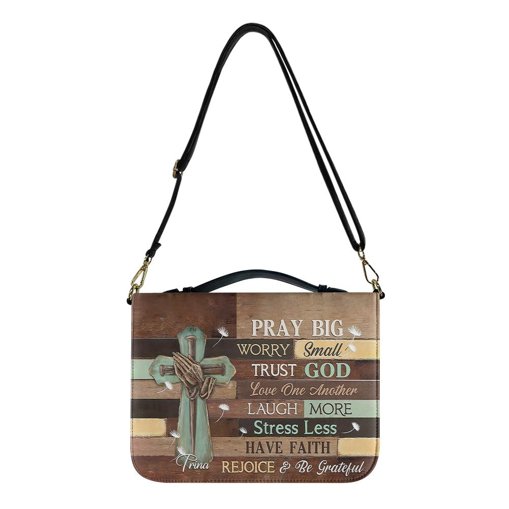 Rustic 'Pray Big, Trust God' Bible Cover – Personalize with Your Name | CHRISTIANARTBAG