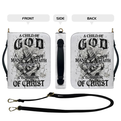 Christianart Bible Cover - A Child Of GOD A Warrior Of Christ - Bible Cover For Men - Personalized Bible Cover - Warrior Bible Cover - CABBBCV02121024.