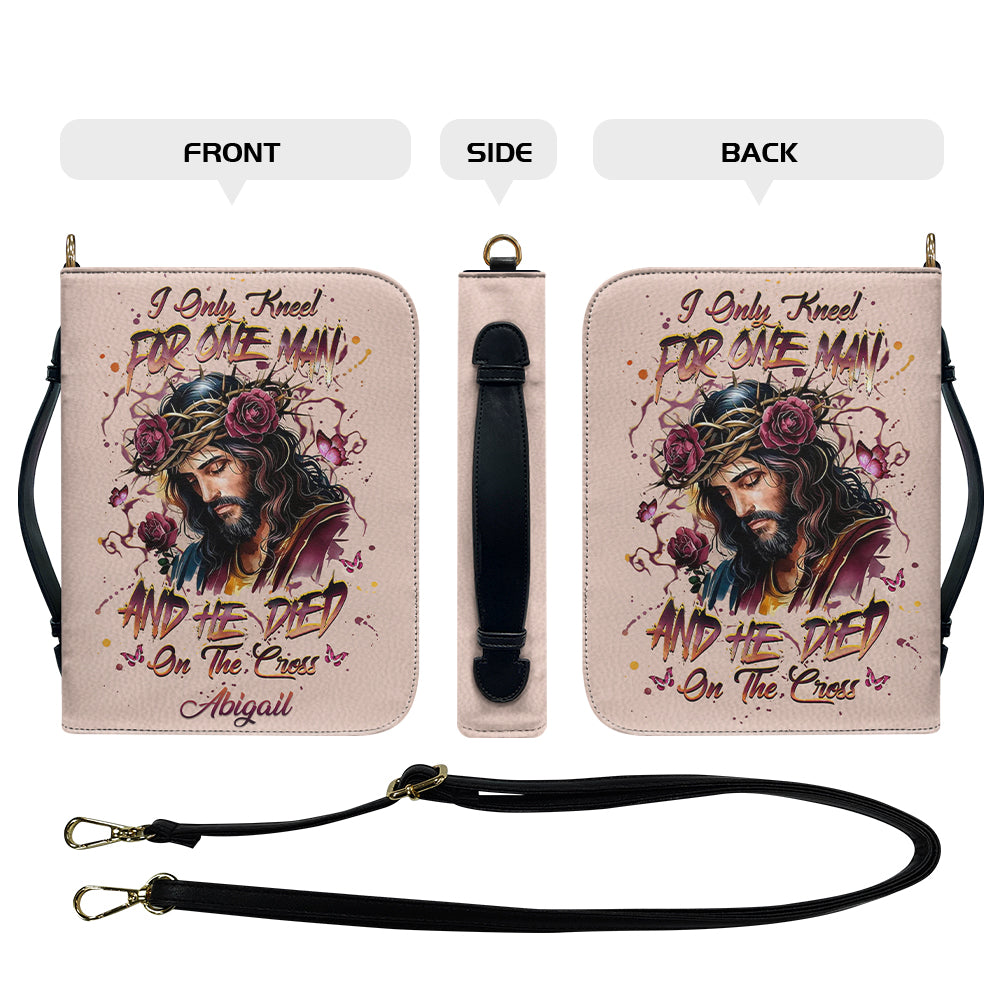 CHRISTIANARTBAG Bible Cover - I Only Kneel For One Man - Personalized Bible Cover – Custom Name – CHRISTIANARTBAG Gift for Christians CAB09280625