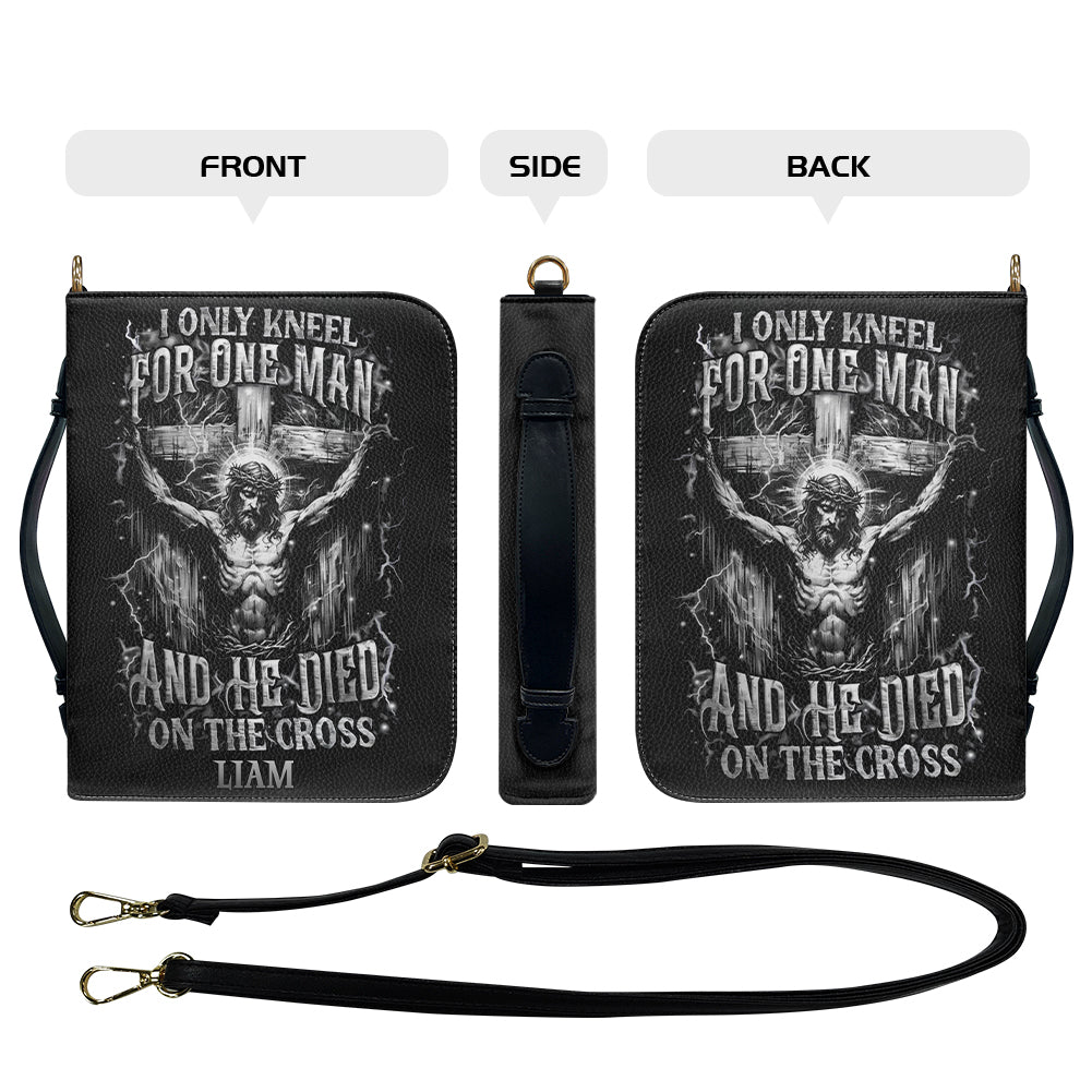 CHRISTIANARTBAG Bible Cover - I Only Kneel For One Man - Personalized Bible Cover – Custom Name – CHRISTIANARTBAG Gift for Christians CAB03280625
