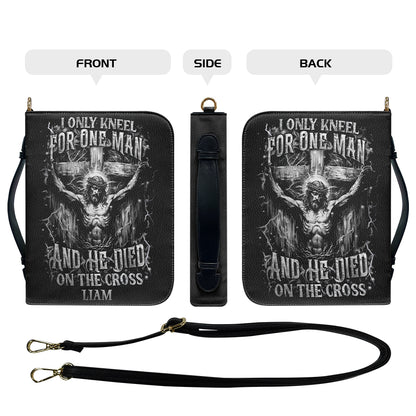 CHRISTIANARTBAG Bible Cover - I Only Kneel For One Man - Personalized Bible Cover – Custom Name – CHRISTIANARTBAG Gift for Christians CAB03280625