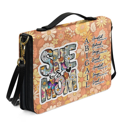 CHRISTIANARTBAG Bible Cover - Uncover the sacred meaning of your name - She is Mom - Personalized Bible Cover Flower Retro, CABBBCV01051825.