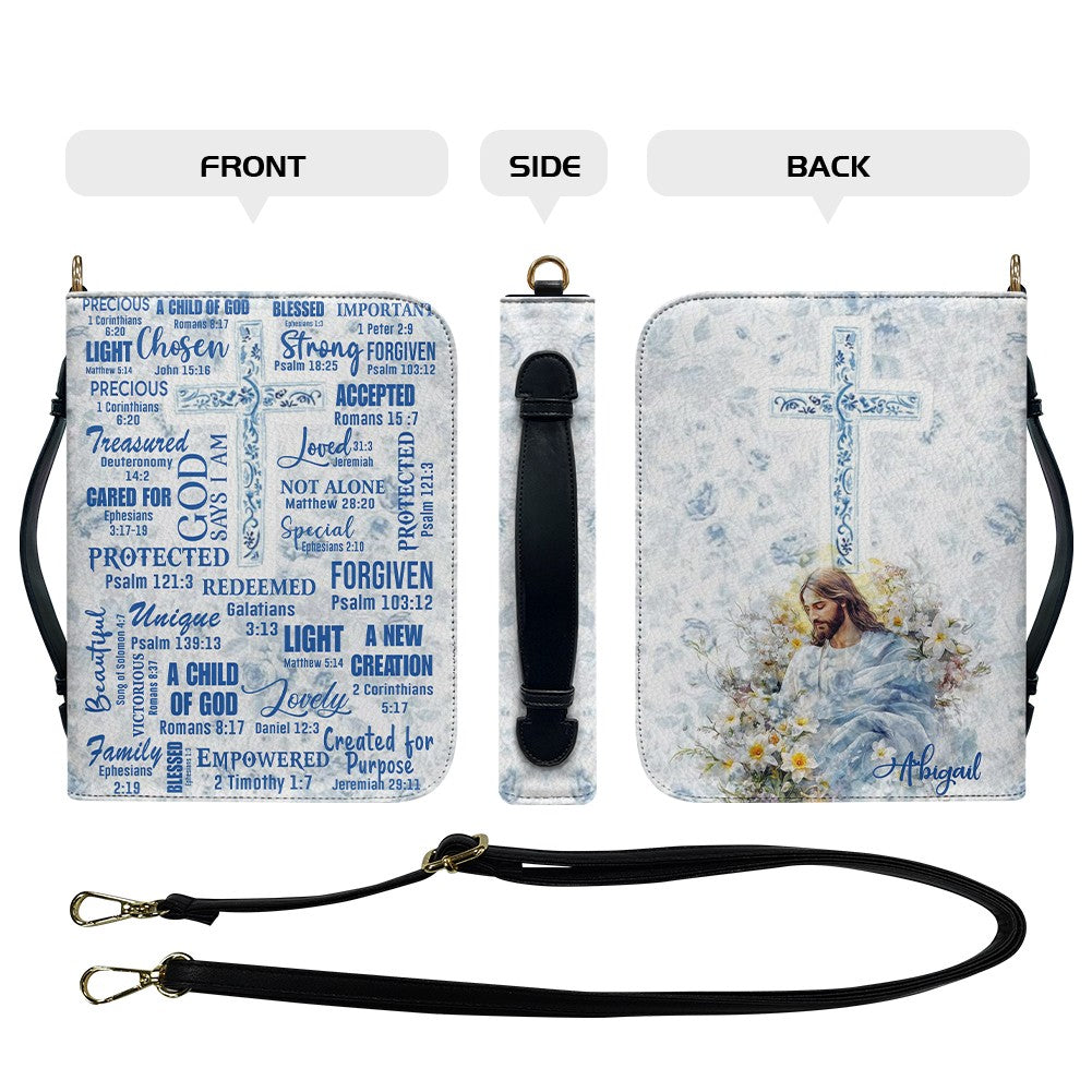 CHRISTIANARTBAG Bible Cover - GOD Says I AM – Custom Name – CHRISTIANARTBAG Gift for Christians CAB01280525