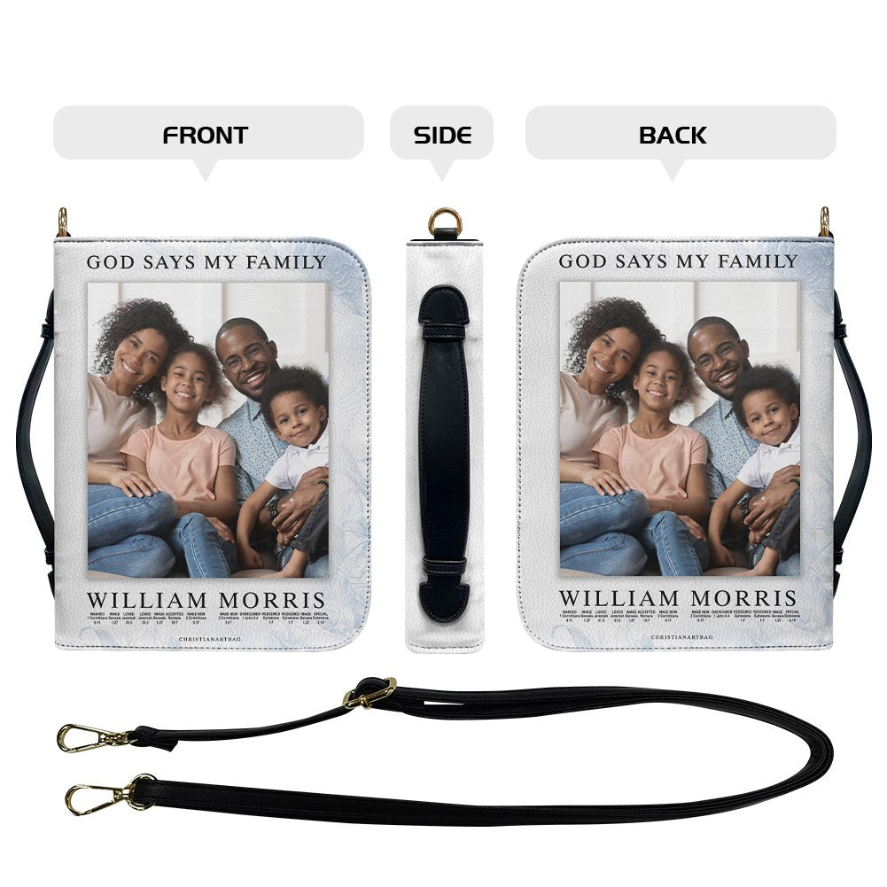 CHRISTIANARTBAG Bible Cover - Uncover the sacred meaning of your name family - Custom Name and Bible Verse - Personalized Bible Cover, CABBBCV015825