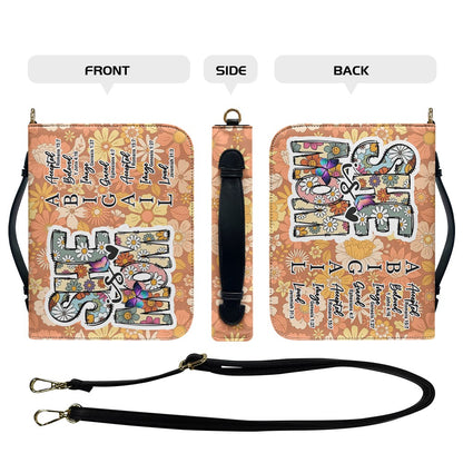 CHRISTIANARTBAG Bible Cover - Uncover the sacred meaning of your name - She is Mom - Personalized Bible Cover Flower Retro, CABBBCV01051825.