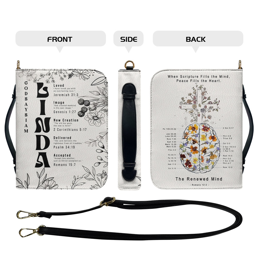 CHRISTIANARTBAG Bible Cover - Uncover the sacred meaning of your name - A Mind Anchored in Christ Blooms with Truth - Personalized Bible Cover, CABBBCV01051425.