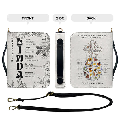 CHRISTIANARTBAG Bible Cover - Uncover the sacred meaning of your name - A Mind Anchored in Christ Blooms with Truth - Personalized Bible Cover, CABBBCV01051425.