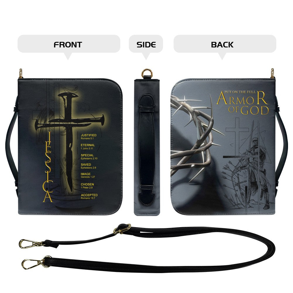 Christianart Bible Cover - Empower Your Faith with the Armor of God - Uncover the sacred meaning of your name - Personalized Bible Cover - CABBBCV01123024