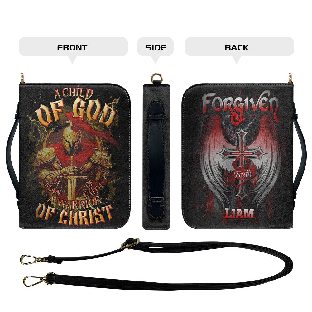 CHRISTIANARTBAG Bible Cover | A Child Of GOD A Warrior Of Christ - Personalized Bible Cover for Men - Christian Gifts - CAB01050625