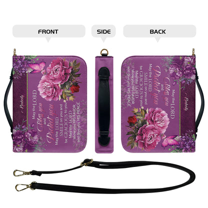 Personalized Christian Leather Handbag for Women – Bible Verse Floral Purse, Custom Name Religious Gift by CHRISTIANARTBAG