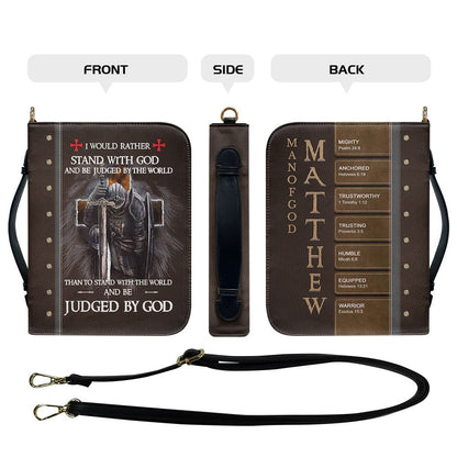 Personalized Bible Cover with Custom Name – Christian Knight Design, Each Letter Linked to Bible Verses