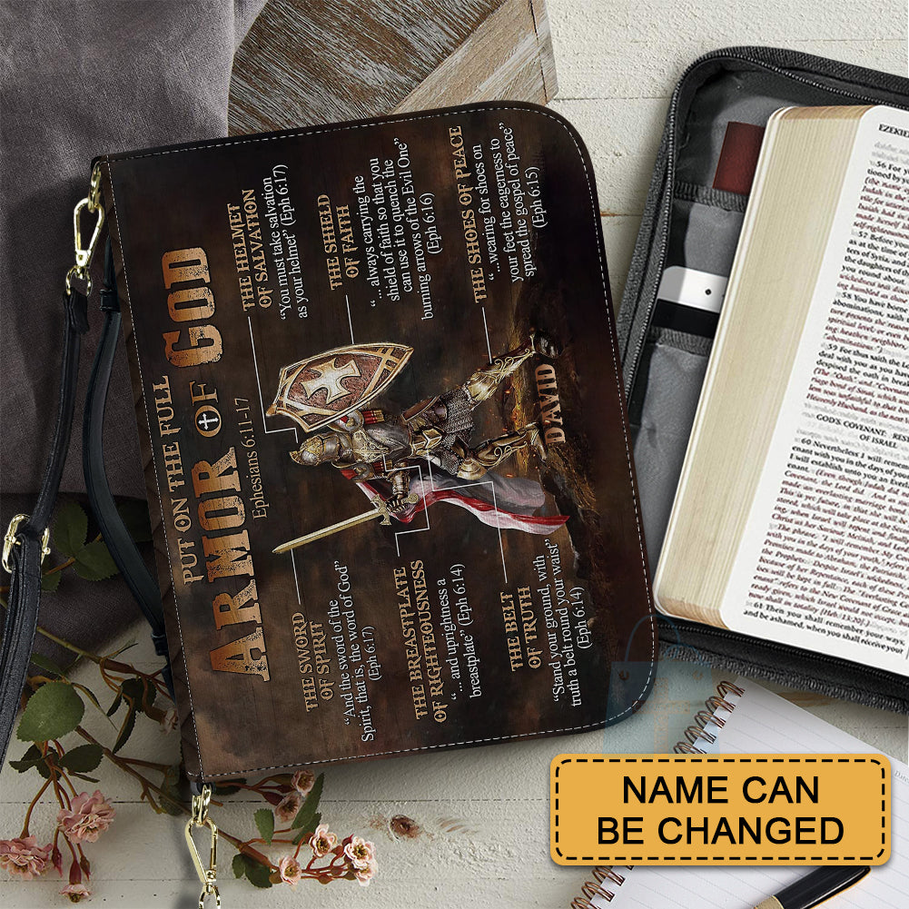 CHRISTIANARTBAG Bible Cover - Put On The Full Armor Of GOD - Personalized "Armor of God" Bible Cover, CABBBCV01200225