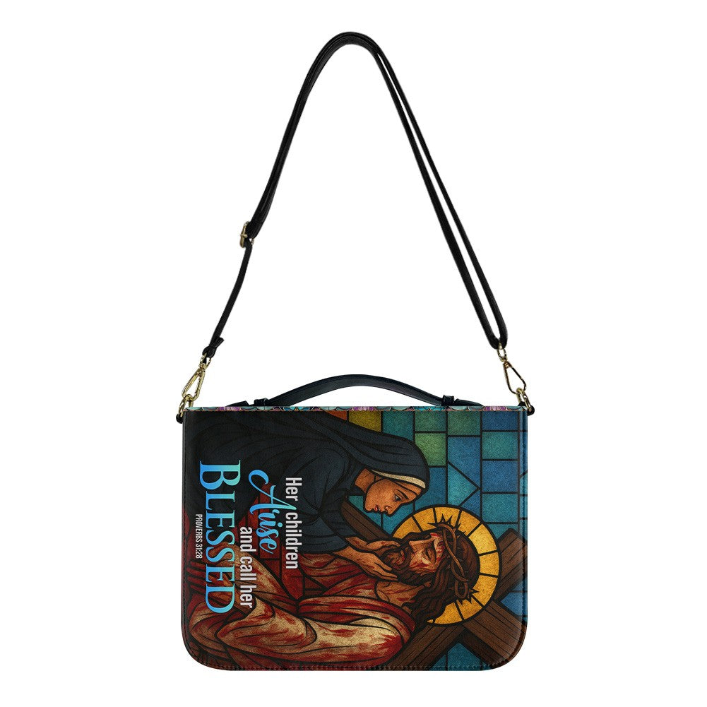 CHRISTIANARTBAG Bible Cover - Her children arise and call her blessed Proverbs 31 28 - Personalized Bible Cover - Christian Gifts 02041025