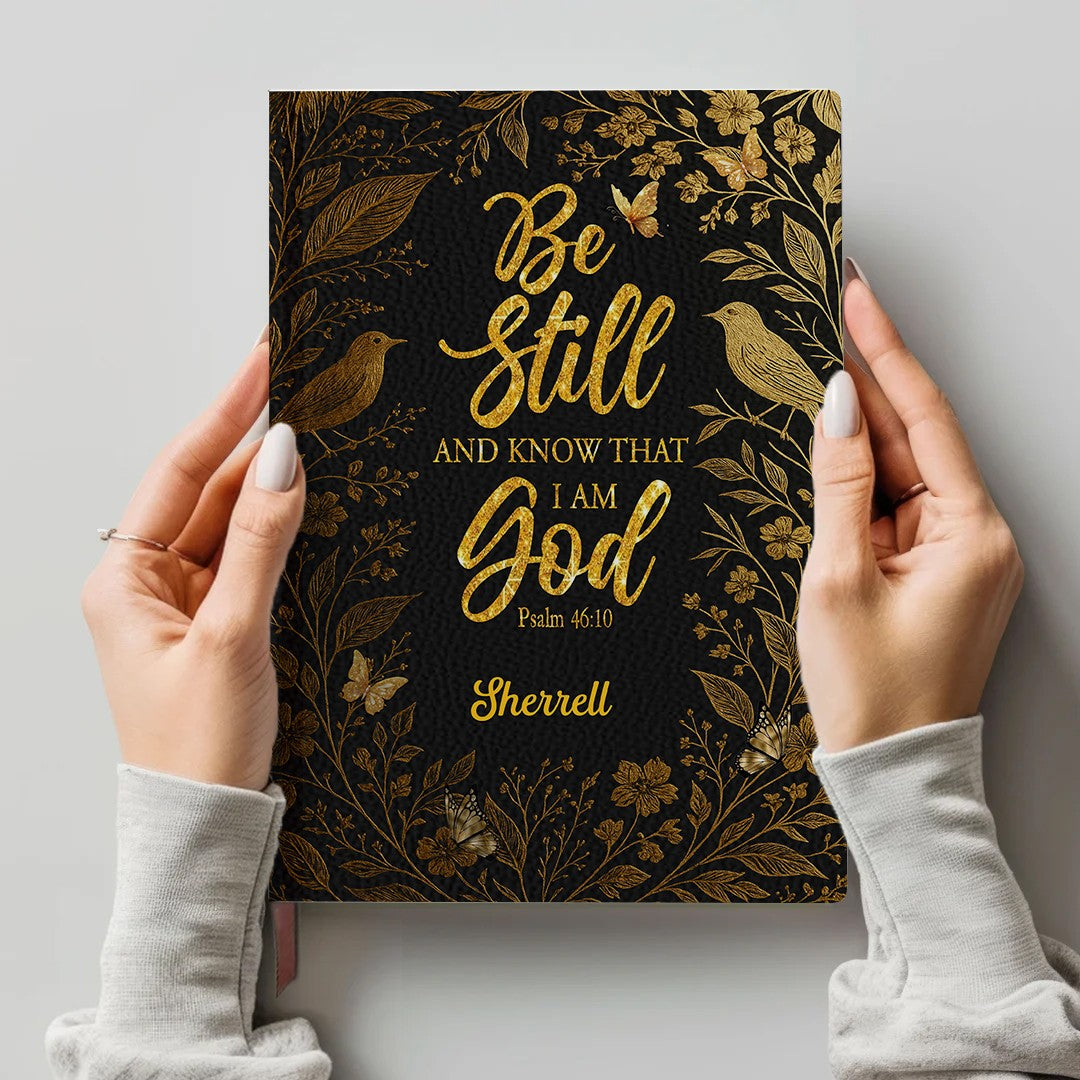 Personalized Bible Verse Journal – Custom Name & Scripture – Strength and Faith Leather Notebook for Women