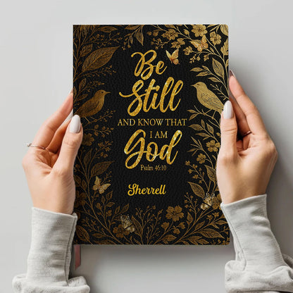 Personalized Bible Verse Journal – Custom Name & Scripture – Strength and Faith Leather Notebook for Women
