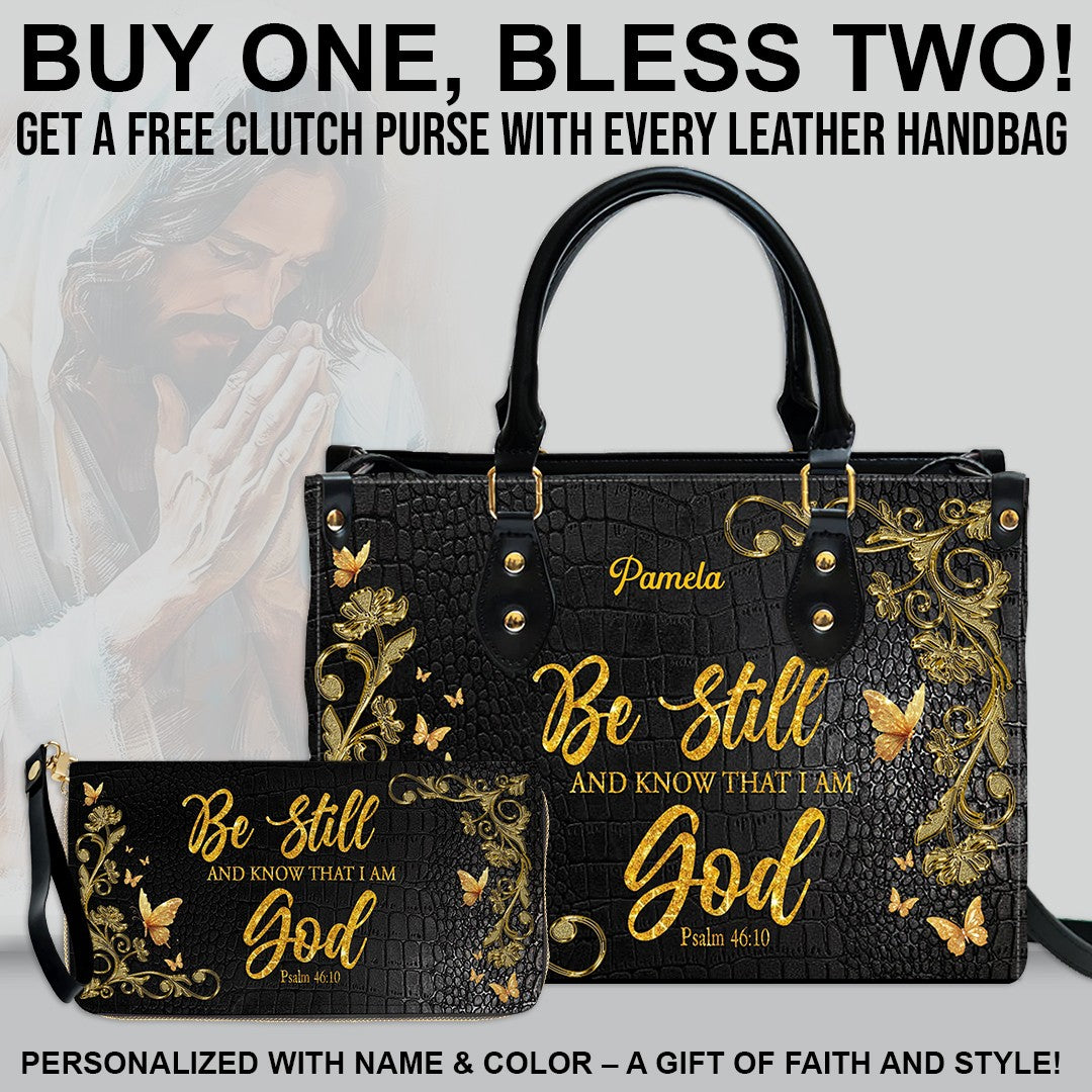 CHRISTIANARTBAG Bible Cover - I Know The Plans I Have For You - Free Clutch Purse with Personalized Leather Handbag - CAB060625