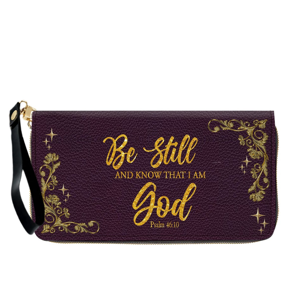 Personalized Leather Handbag & Long Wallet Set – Custom Name & Bible Verse | Elegant Christian Gift for Women