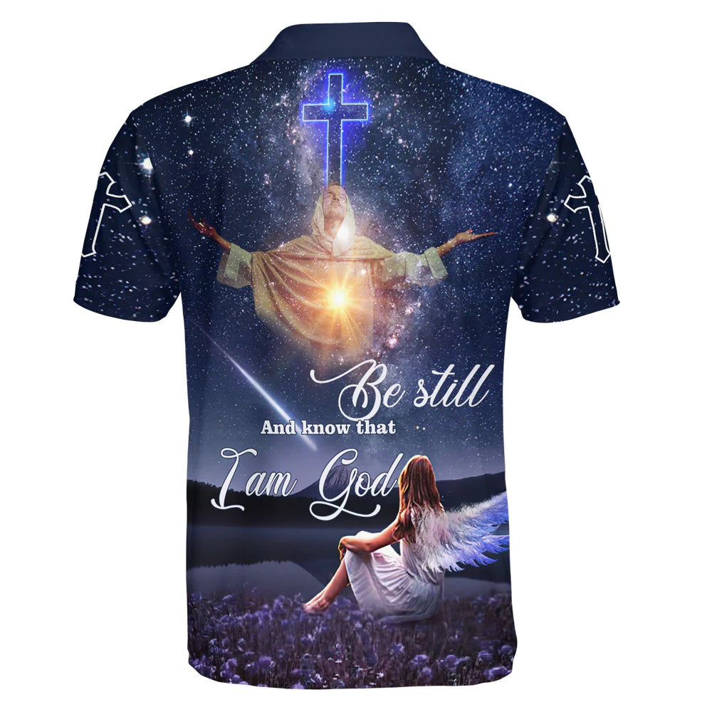 Christianartbag Polo Shirt, Be Still And Know That I Am God Jesus And Girl Polo Shirt, Christian Shirts & Shorts. - Christian Art Bag