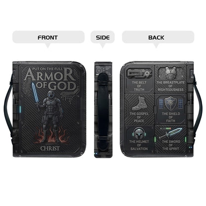 Personalized Bible Cover Armor of God | Custom Name Leather Bible Case with Handle | Christian Gift for Men Women | CHRISTIANARTBAG BLACK02060926