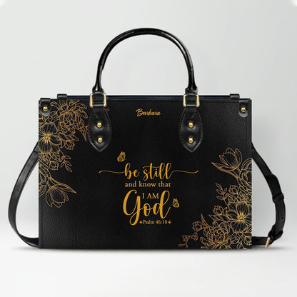 Personalized Leather Handbag Black with Bible Verse – Christian Gifts – Custom Christian Purse by CHRISTIANARTBAG