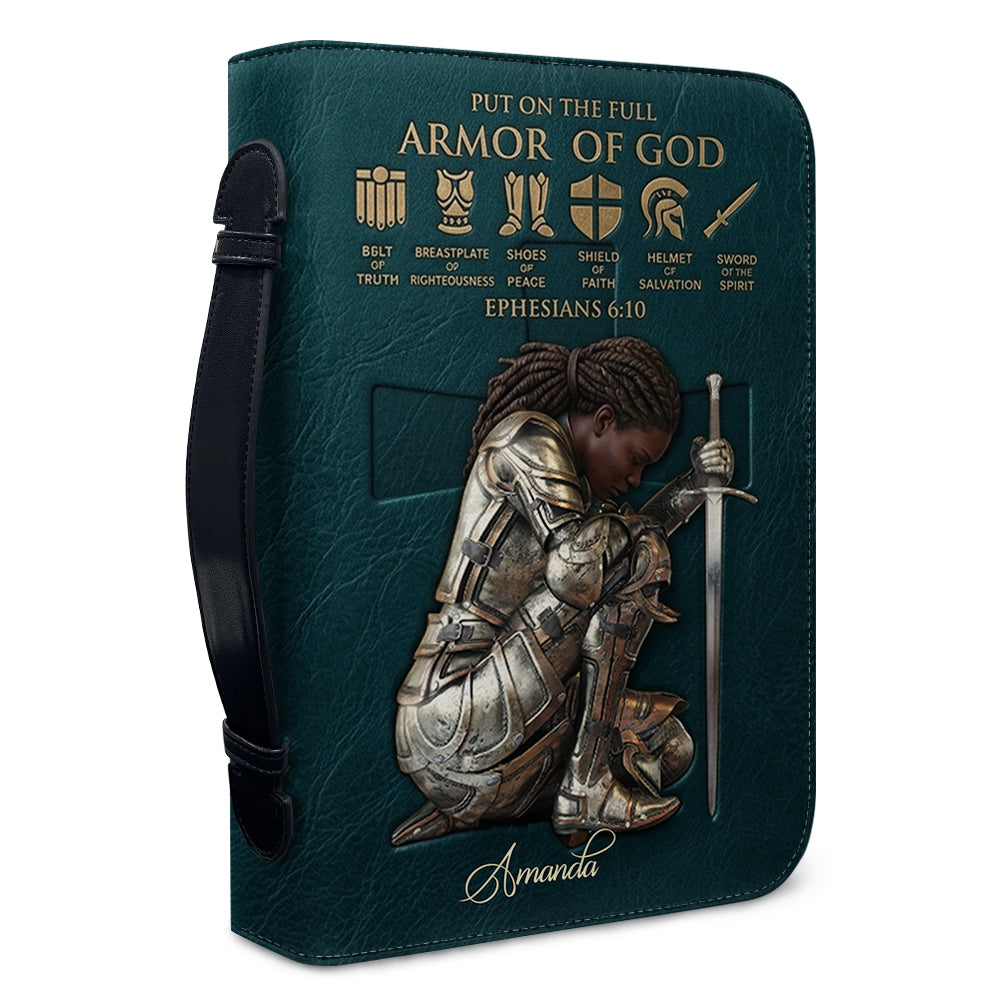 Personalized Armor of God Bible Cover Case | Custom Name & Color - CHRISTIANARTBAG 01082826