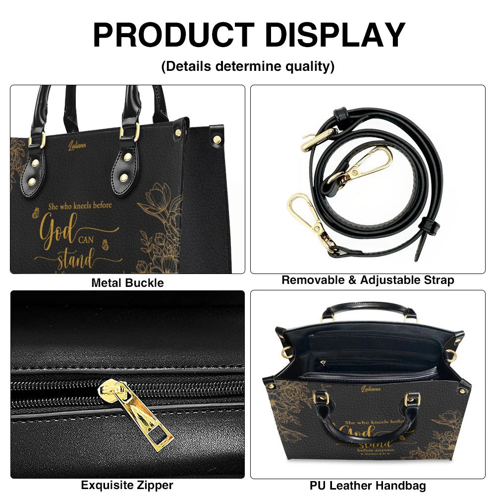 Personalized Leather Handbag Black with Bible Verse – Christian Gifts – Custom Christian Purse by CHRISTIANARTBAG