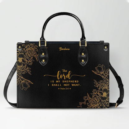 Personalized Leather Handbag Black with Bible Verse – Christian Gifts – Custom Christian Purse by CHRISTIANARTBAG