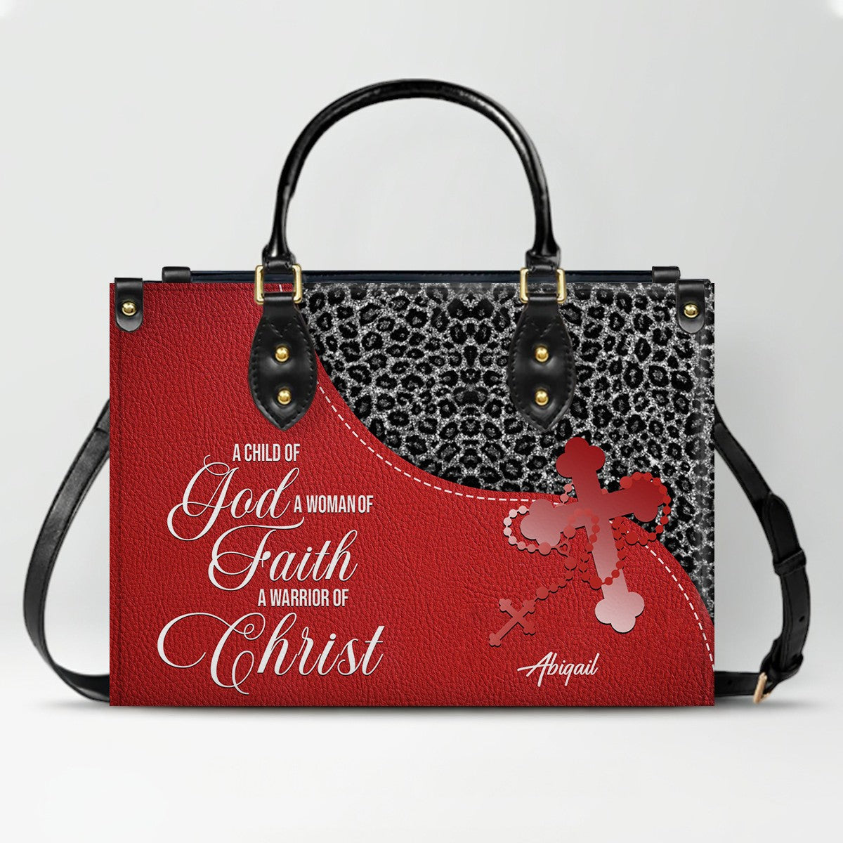 Personalized Christian Leather Handbag with Custom Bible Verse – Leopard Print Faith Purse Gift for Women by CHRISTIANARTBAG