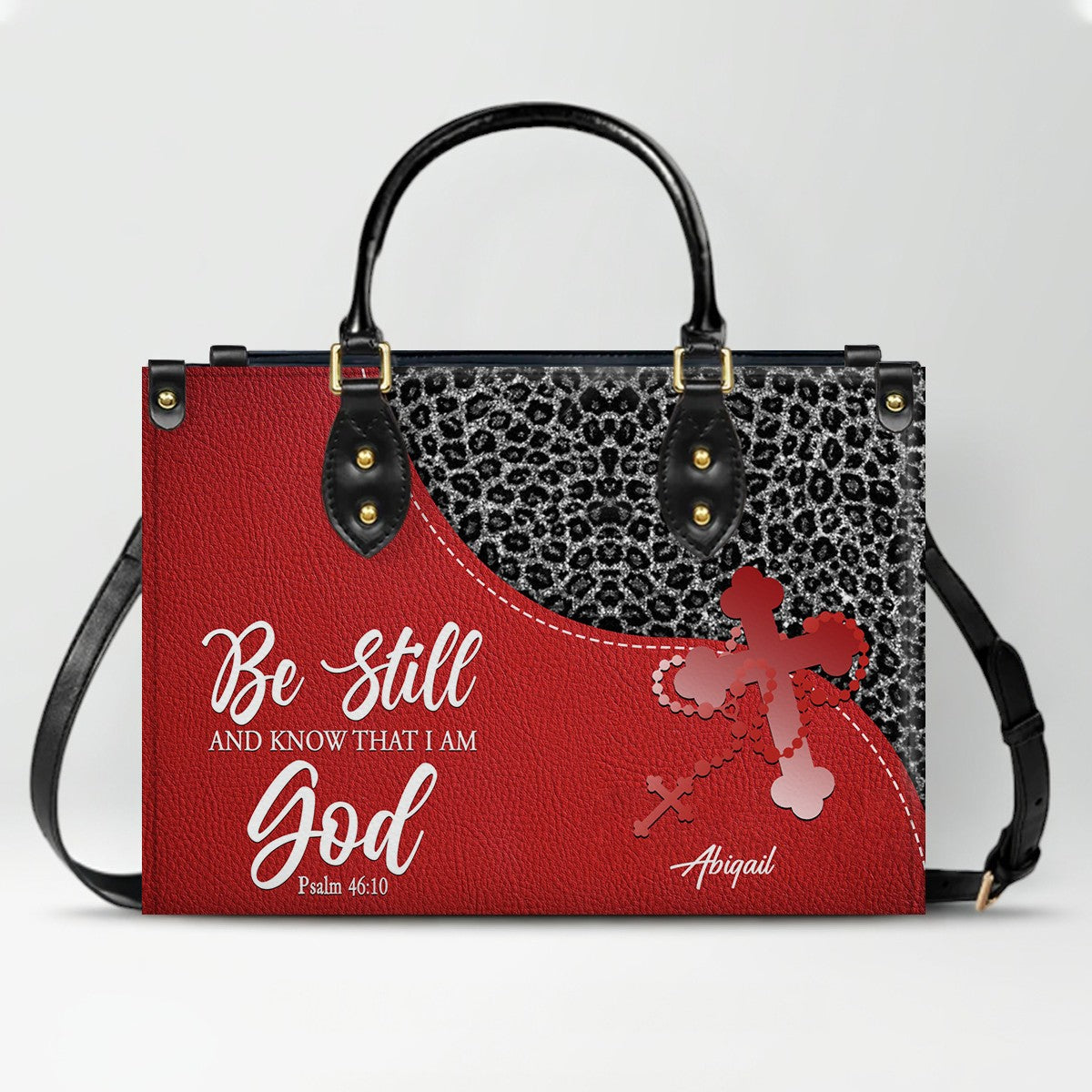 Personalized Christian Leather Handbag with Custom Bible Verse – Leopard Print Faith Purse Gift for Women by CHRISTIANARTBAG
