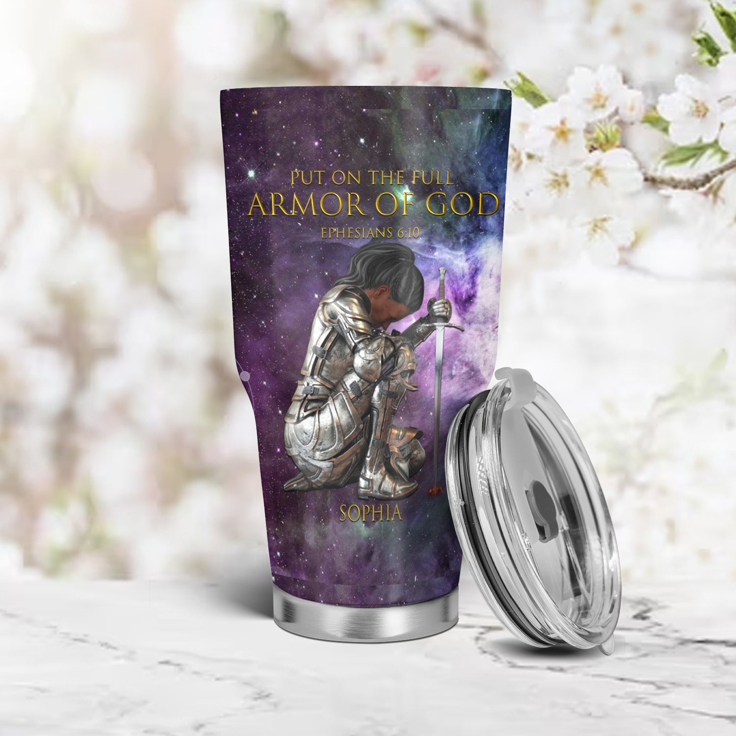 Christianartbag Drinkware, Put On The Full Armor Of God Personalized Tumbler, Personalized Mug, Tumbler, Christmas Gift, CABDR 01120124. - Christian Art Bag