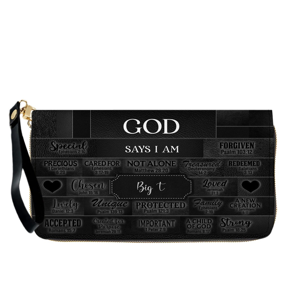 Personalized Leather Handbag & Long Wallet Set – GOD Says I Am Christian Gift for Women