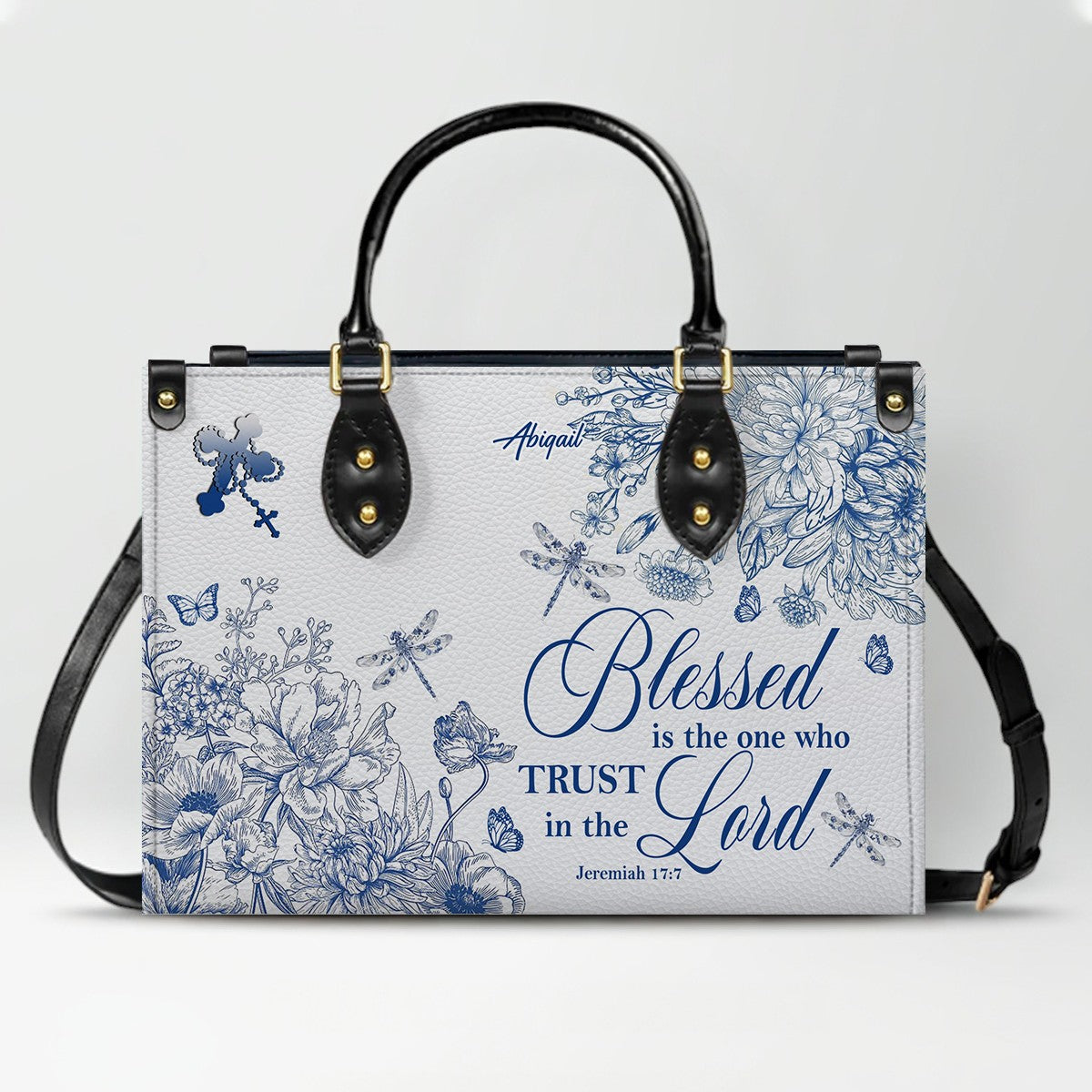 Personalized Christian Leather Handbag – Custom Name, Color & Bible Verse | CHRISTIANARTBAG