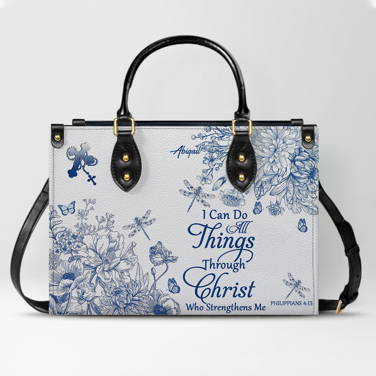 Personalized Christian Leather Handbag – Custom Name, Color & Bible Verse | CHRISTIANARTBAG
