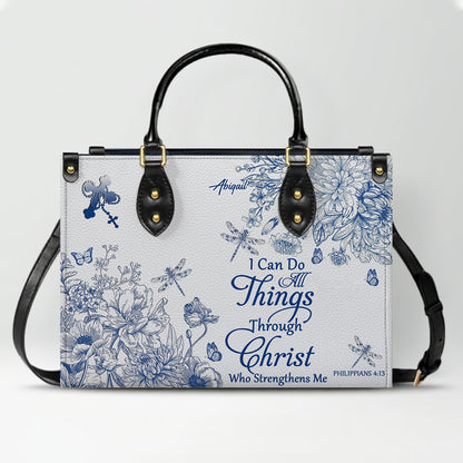 Personalized Christian Leather Handbag – Custom Name, Color & Bible Verse | CHRISTIANARTBAG