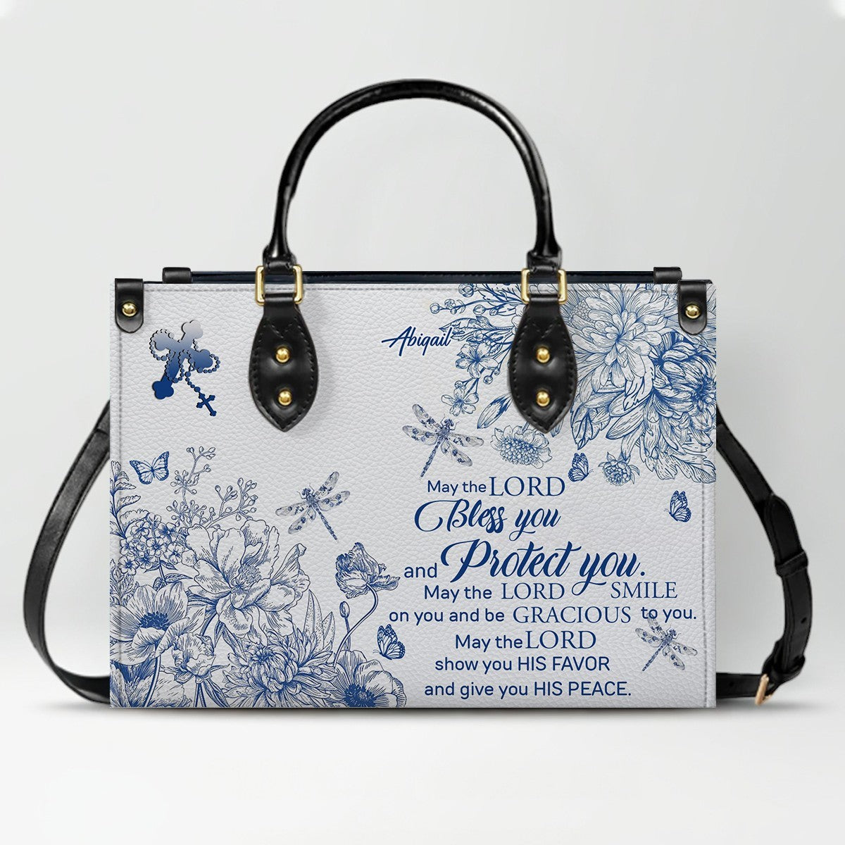 Personalized Christian Leather Handbag – Custom Name, Color & Bible Verse | CHRISTIANARTBAG