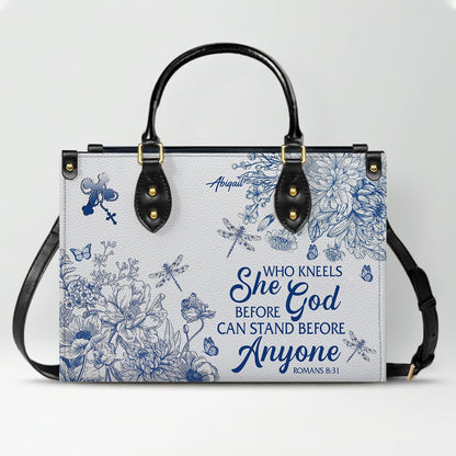 Personalized Christian Leather Handbag – Custom Name, Color & Bible Verse | CHRISTIANARTBAG